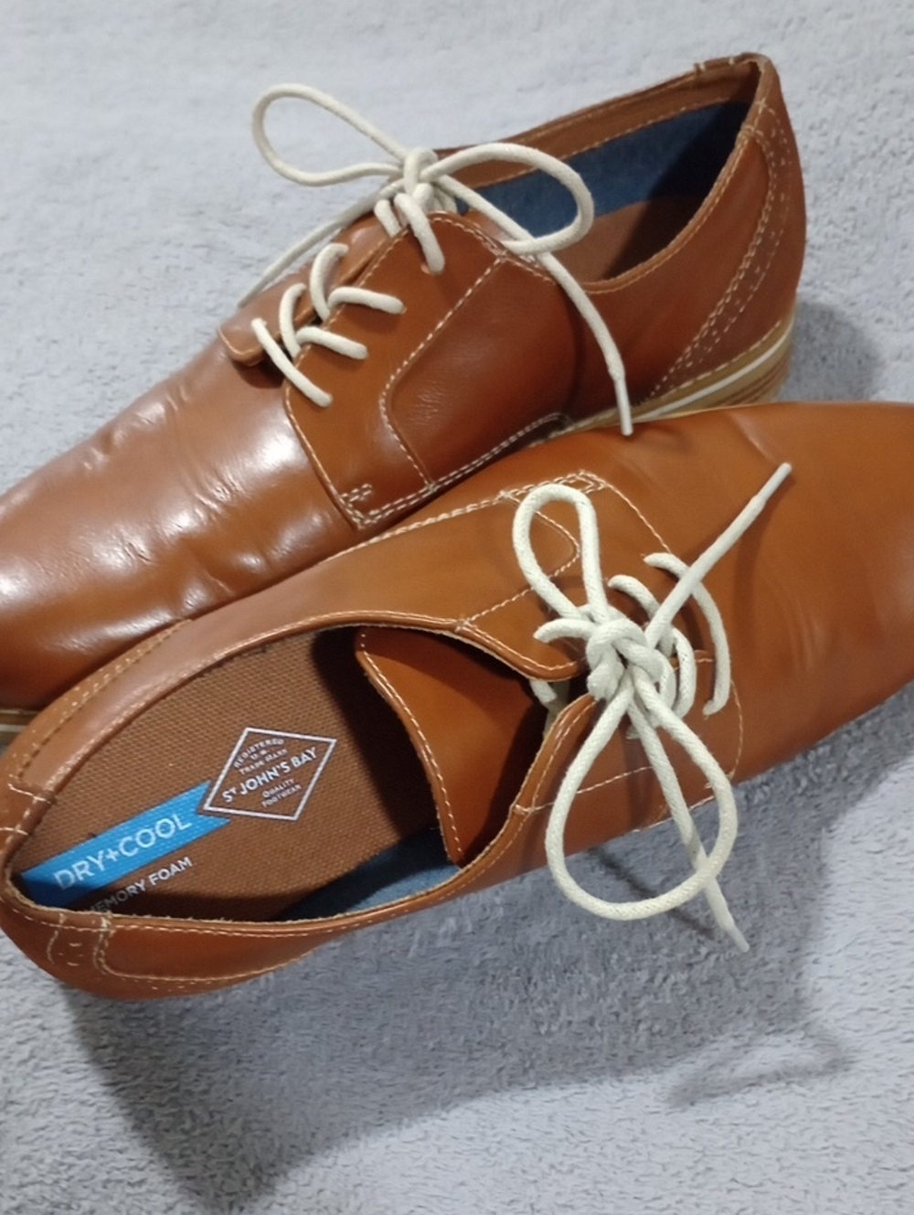 Men's Tan Leather Lace-Up Dress Shoes Size 9
